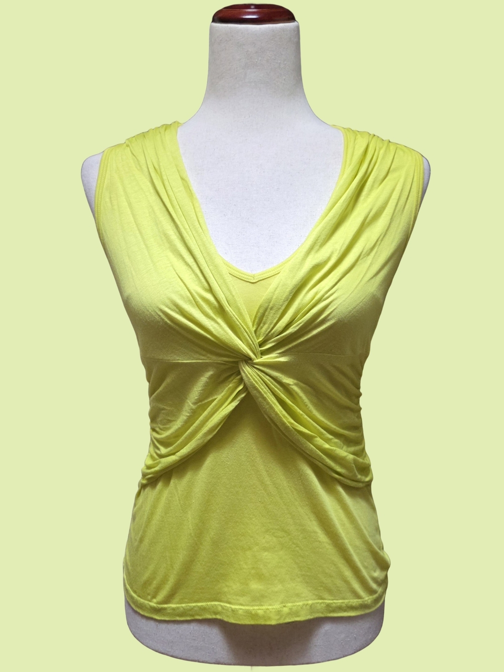 Trina Turk Bright Yellow Twist Front Tank Top